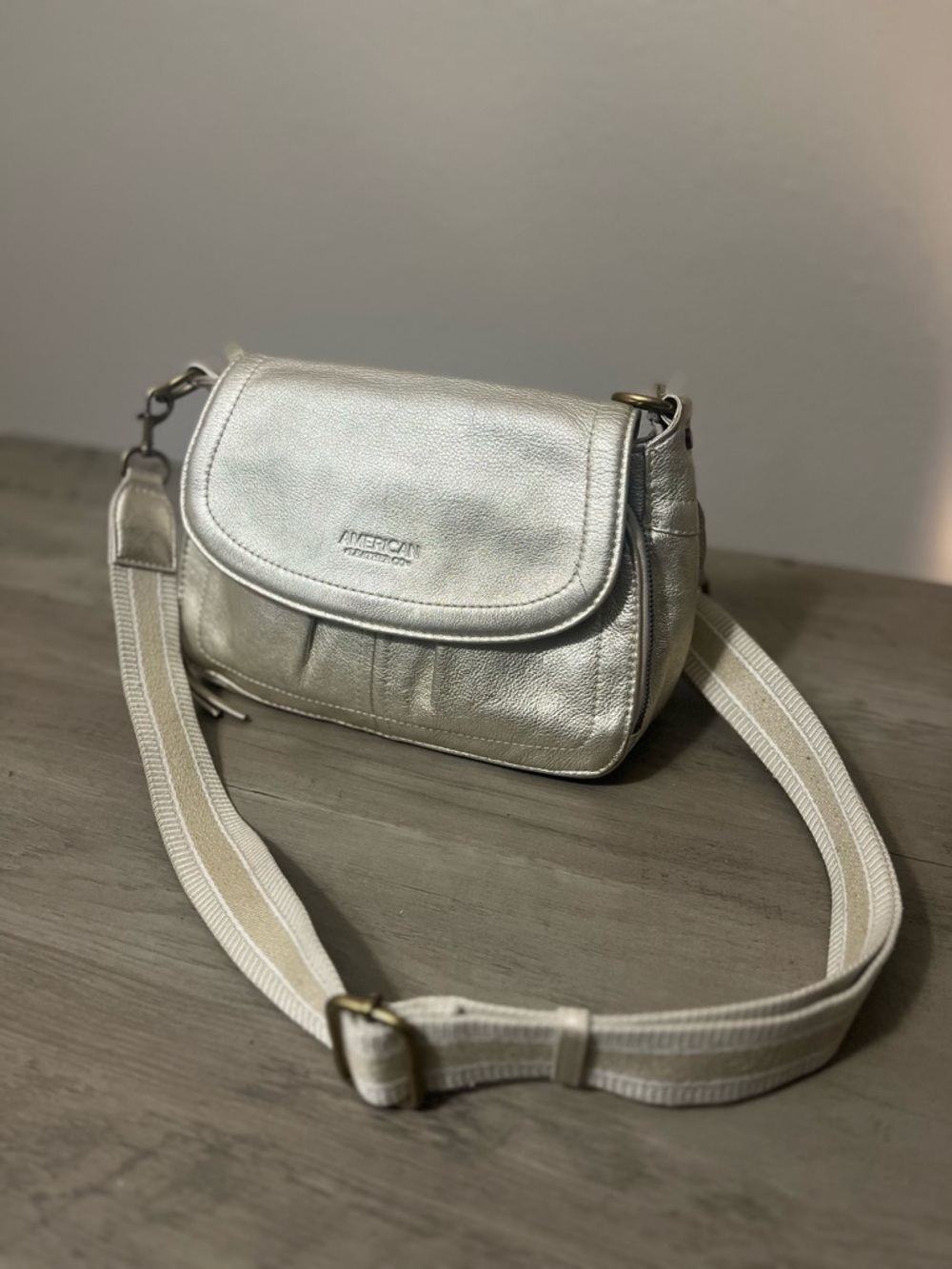 American Leather Company Gold Metallic Crossbody - Picture 8 of 11